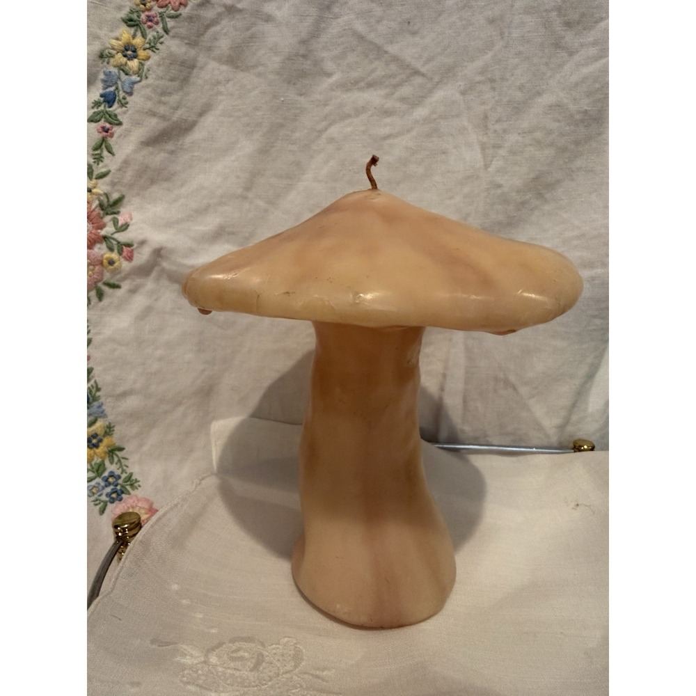 Vintage Candelier Gatlinburg TN Mushroom Wax Candle Unburned Cottagecore Decor